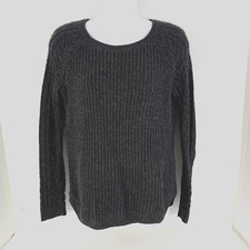 Ann Taylor Loft Long Sleeve Cable Knit Gray Sweater Size Petite XS EUC