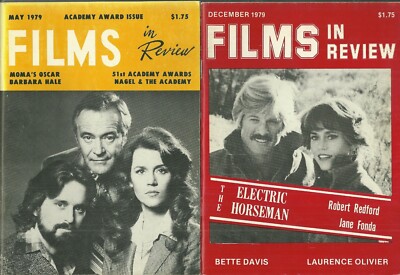 RARE Back Issue - FILMS IN REVIEW Magazine - Lot of 2 JANE FONDA Robert Redford