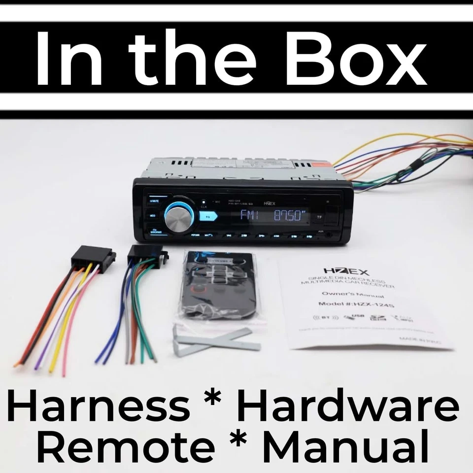 Car Stereo with Bluetooth, Media Player Subwoofer Outputs, Single Din Car Radio - Image 2 of 4