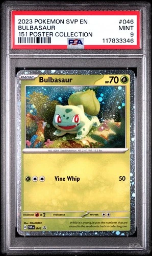 Pokemon SVP EN-SV Black Star Promo Bulbasaur 151 Poster Collection 46 2023 PSA 9
