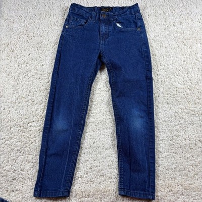 Crafted Denim Kids Size 8 Blue Wash Straight Leg Jeans Adjustable Waist