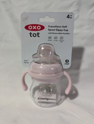 OXO Tot Transitions Soft Spout Sippy Cup with Removable Handles - 6 oz Pink - Image 1 of 2