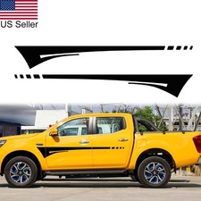 2pcs 82.5 Black Sports Racing Decal Side Stripe Graphic Body Door Diy Stickers