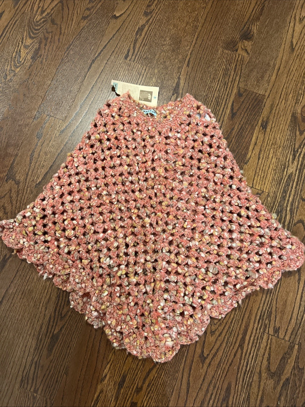 Martha Stewart Post Prison Mohair Alpaca Poncho Women Cape Scarf Knit Rare 2005