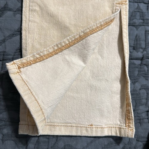 Mudpie size XS cream Felix corduroy jeans side slit hem classic cut zipper close - Picture 12 of 14