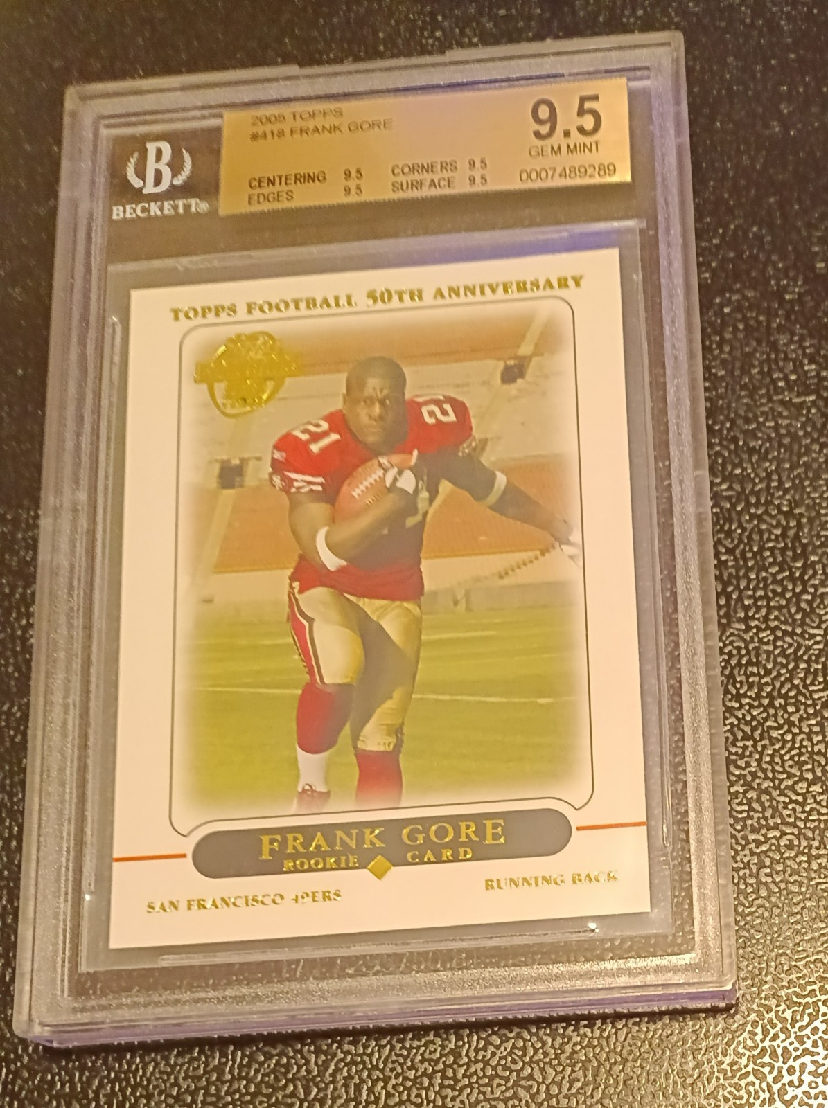 2005 Topps Frank Gore RC Beckett Graded BGS 9.5 GEM MINT HOF