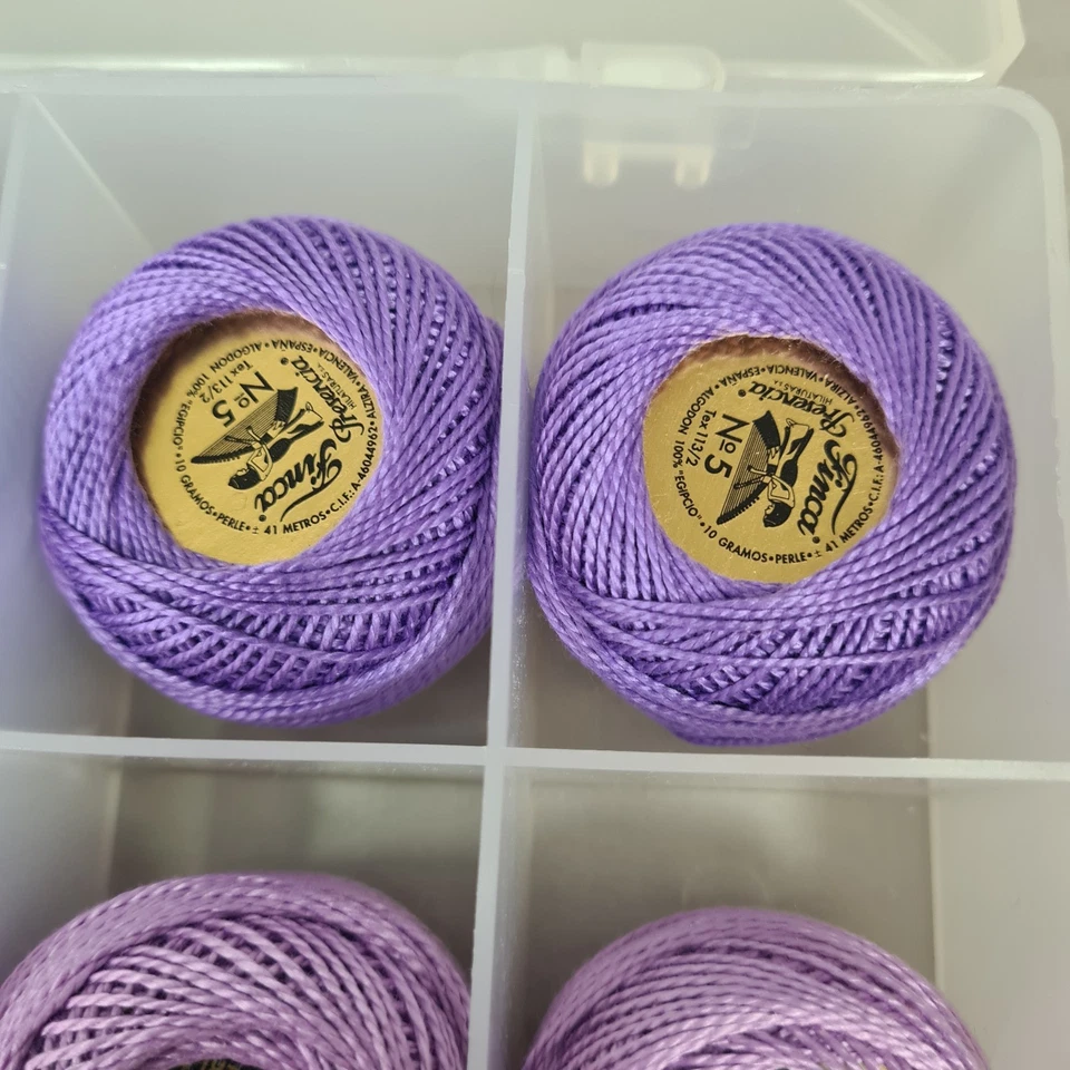 DMC and Presencia Finca Cotton Perle 5 x16 Balls 126,209, 211, 113/2 Pink Purple - Image 4 of 4