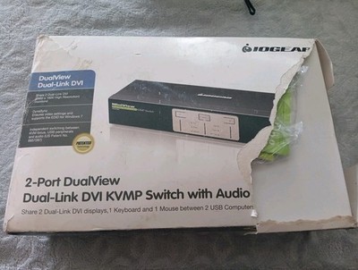 IOGEAR 2-Port DualView Dual-Link DVI KVMP Switch w USB 2.0 Hub n Audio GCS1642