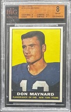 1961 Topps #150 Don Maynard RC BVG 8 NM Mint  **CENTERED ROOKIE CARD**. rookie card picture