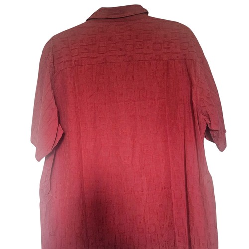 Pendleton Silk Cotton Button Up Short Sleeve Shirt Patterned Red Large - Picture 4 of 7