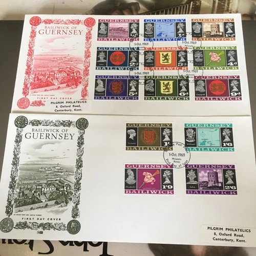 GB STAMPS RARE FIRST DAY COVER 1969 GUERNSEY DEFINITIVES