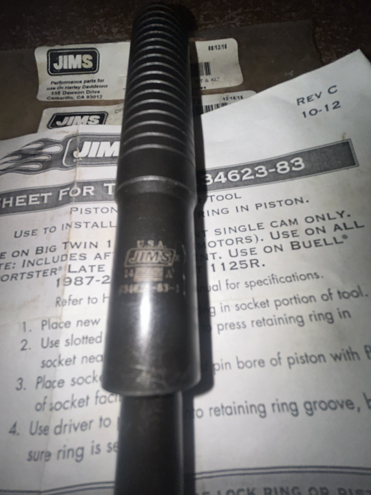 Jim's Machining Piston Pin Tool 34623-83 Used