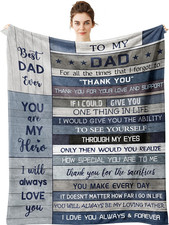 Yamco Dad Birthday Gifts Blanket - Dad Gifts from Daughter Christmas 60"X50" Bla