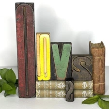 Printer Blocks Letters Letterpress Numbers Type Set Lot Typography Wood Type