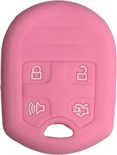 Key Fob Cover: 4 Buttons Silicone Remote Case Protector Fit for Ve Color: Pink