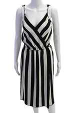 Marc Jacobs Women Slip Dress Sundress Black V-Neck Sleeveless Size 0