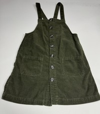 Forest Green Corduroy Vintage Y2K Soft Mini Dress Jumper M Button Front