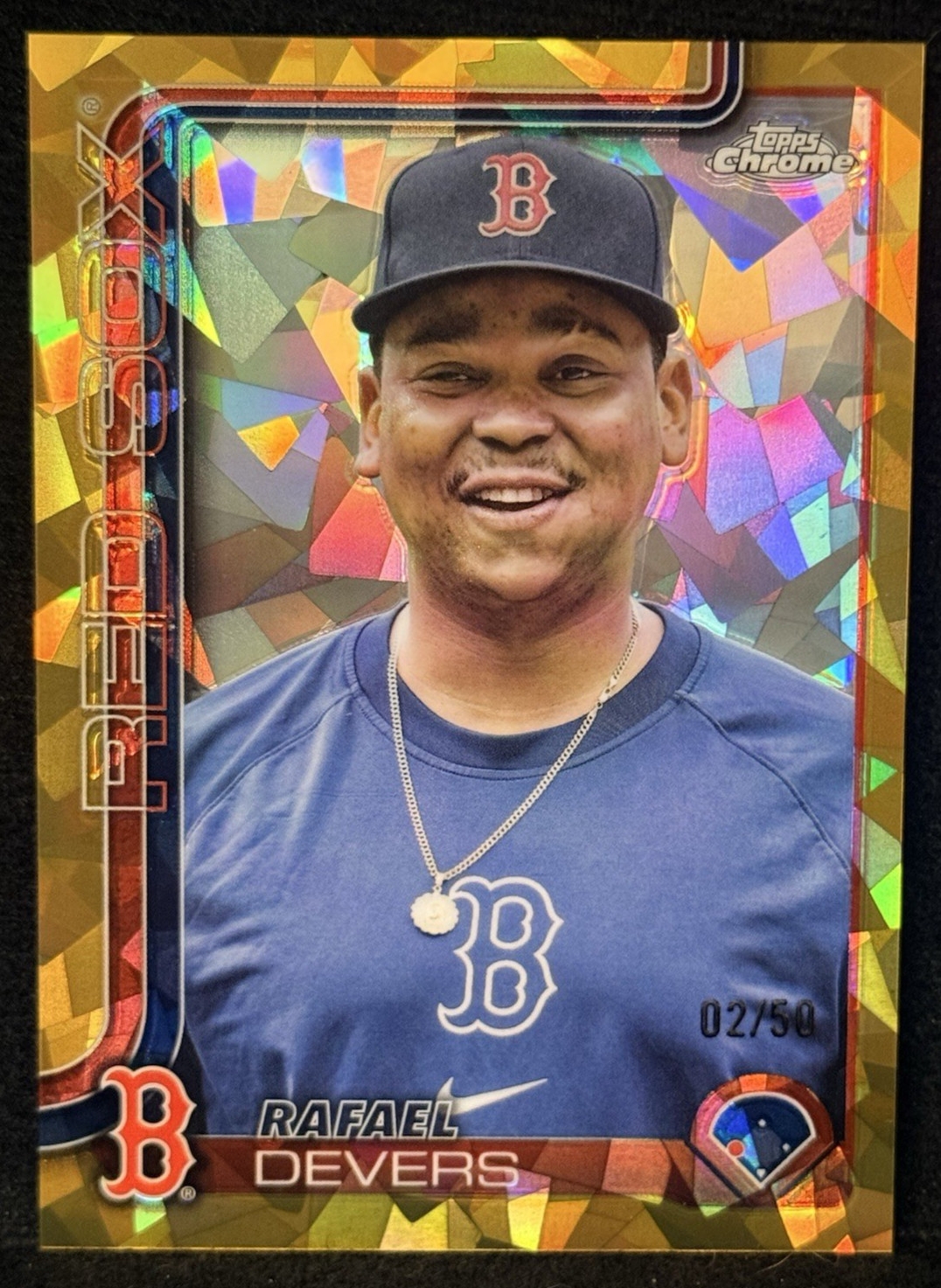 2025 TOPPS CHROME SAPPHIRE GOLD IMAGE VARIATION #127 RAFAEL DEVERS SP/50 RED SOX