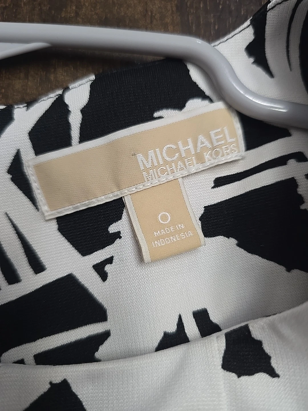 Abito donna Michael Kors tg 0 nero bianco stampa maniche corte elasticizzato aline