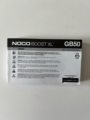 NOCO BOOST XL * GB50 User Guide & Warranty Manual Book English Spanish German