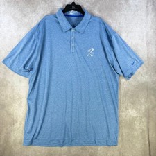 Nike Golf Polo Shirt Mens 3XL Blue Dri-FIT Short Sleeve Heathered Embroidered