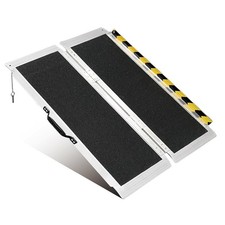 3FT Portable Wheelchair Ramp, Non-Slip Aluminum Folding Handicap Ramp, 800 LB...