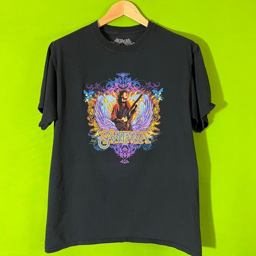 Mens Santana Beso De Luz Black Graphic Print Short Sleeve T-Shirt Large - Picture 4 of 7
