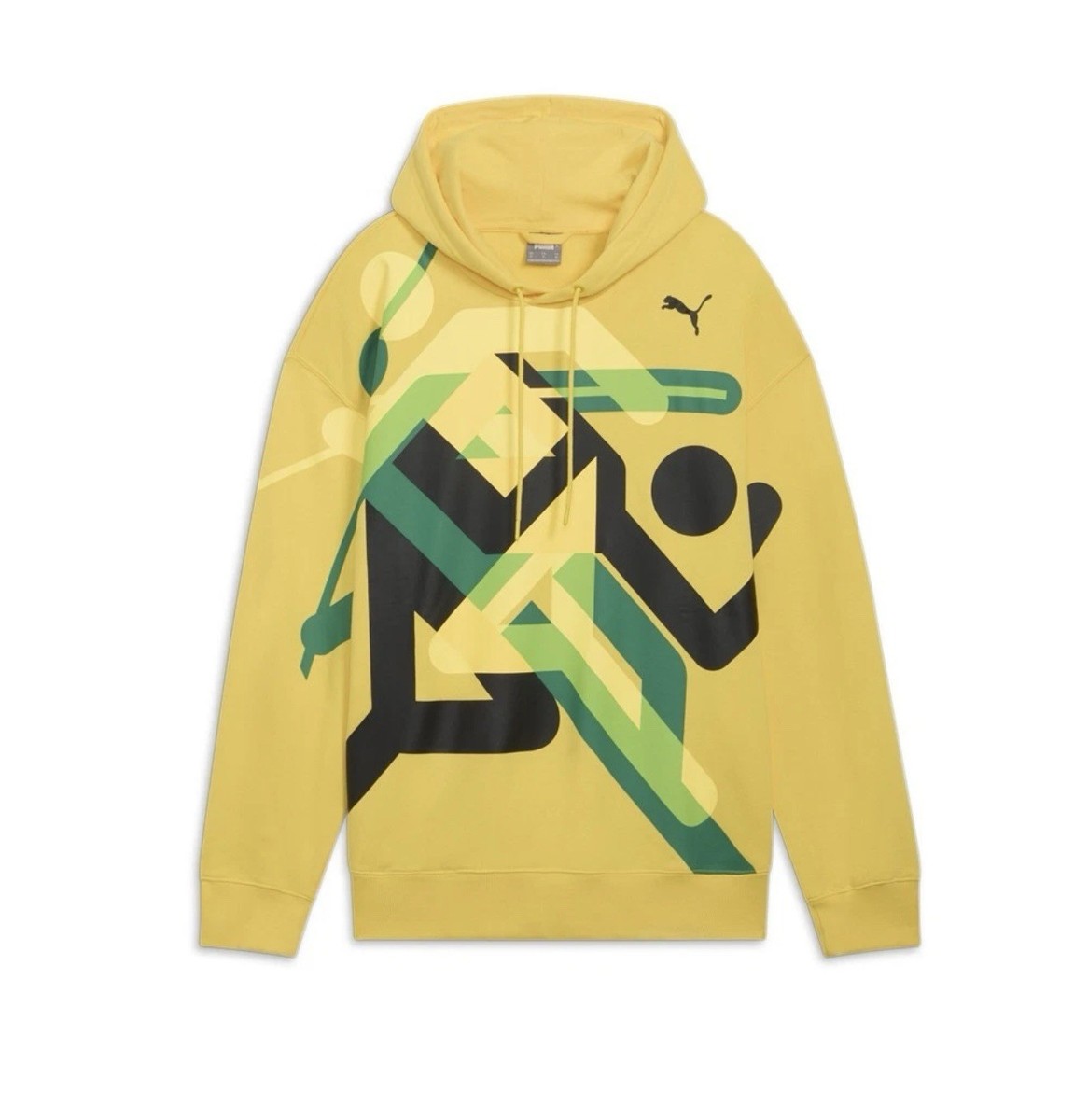 Puma Olympic Village Graphic Jamaica Yellow Hoodie NWT Men's