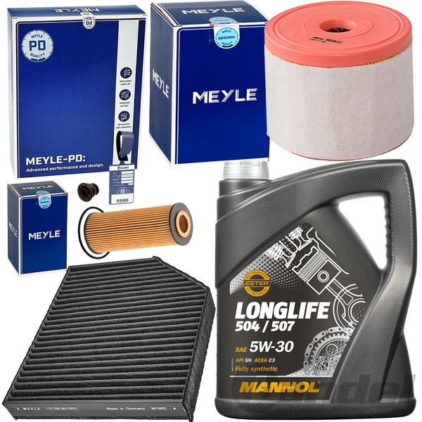 Meyle Inspektionspaket+Mannol 5W30 ÖL FüR Audi A6 C7 A7 4G A8 4H 1.8+2.0 Tfsi-image