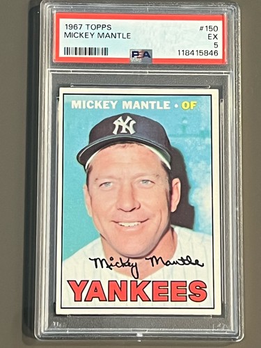 1967 Topps MICKEY MANTLE #150 PSA 5 EX New York Yankees HOF NEWLY GRADED