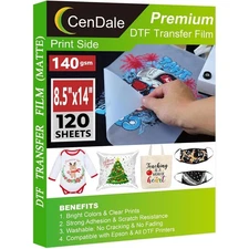 DTF Transfer Film 8.5"x14" - 120 Sheets Thick DTF Film for Sublimat... Fast Ship