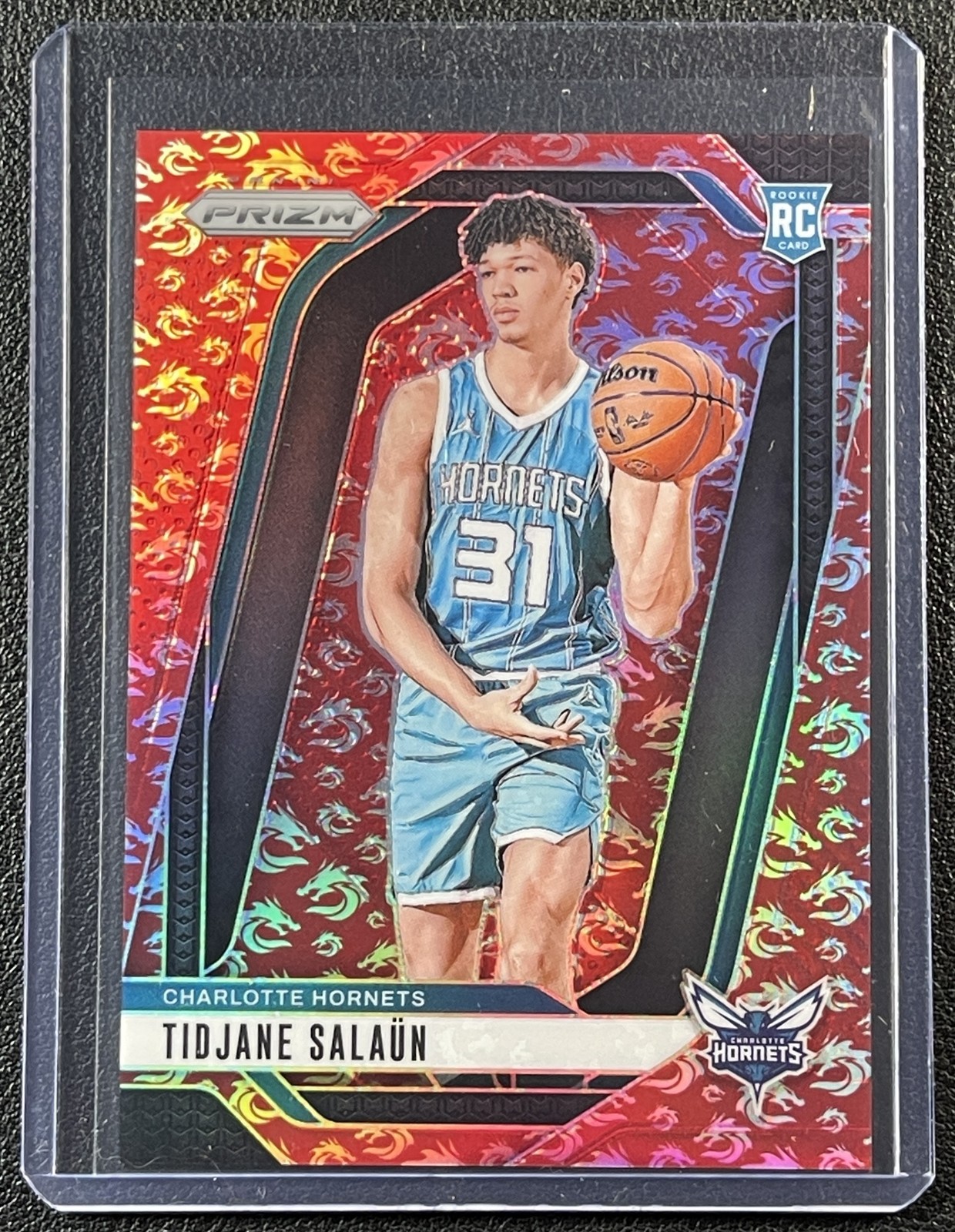 TIDJANE SALAUN 2024-25 PANINI PRIZM #262 ROOKIE DRAGON YEAR RC 37/88 HORNETS