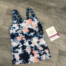 NWT Athleta Girl "Festival Tie Dye Goodnight" Navy Peach Tankini Top Size XS/6