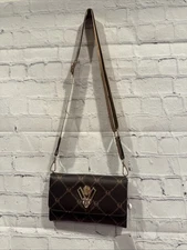Valentino Orlandi Crossbody Brown Wallet Printed Brand New With Tag MSRP $159