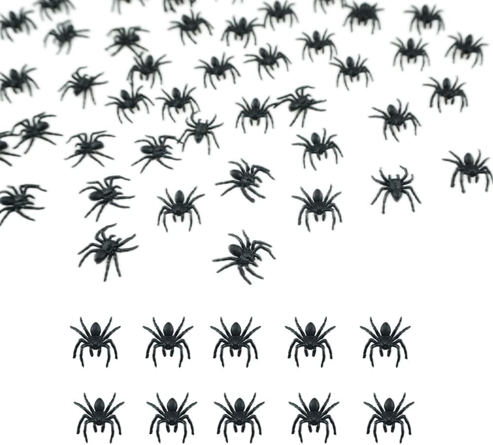 50 PCS Mini Plastic Spiders Small Fake Spiders Scary Realistic Spiders for Ha...