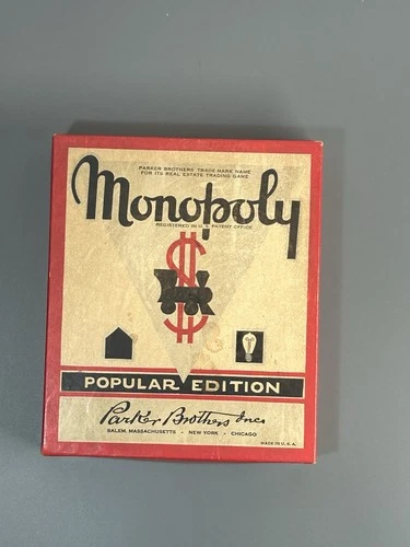 Parker Brothers Monopoly Vintage Board Game Complete with Box, Money, Cards