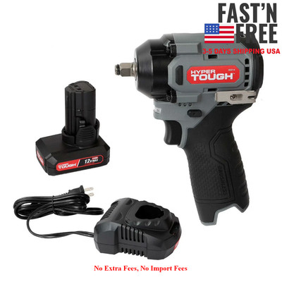 Hyper Tough 12V Max Cordless Brushless Impact Wrench with 4.0Ah Lithium-Ion Batt