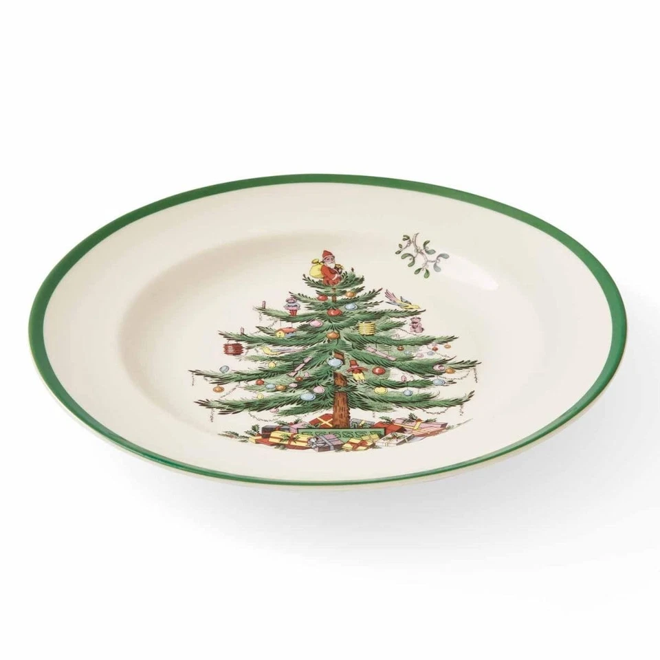 Christmas Tree 10.5" Dinner Plate (Set of 4) - Festive Holiday Stoneware Plat... - Image 3 of 4