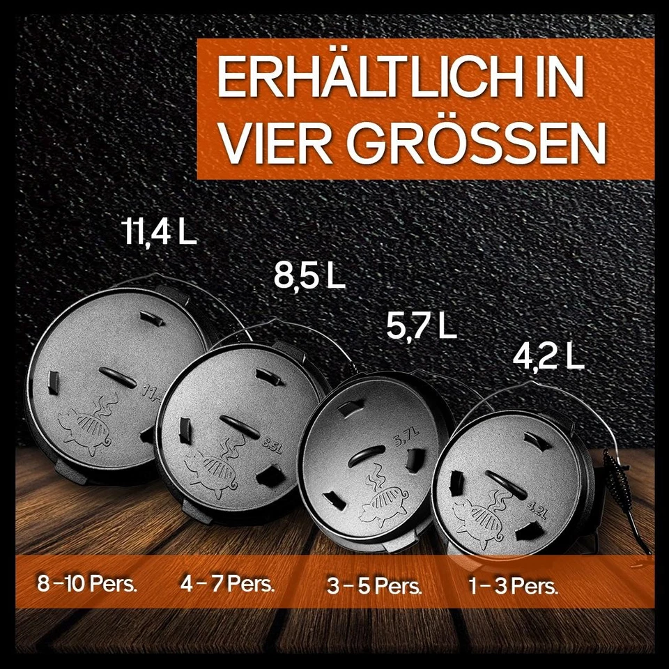 Grillschweine Dutch Oven - Feuertopf - BBQ - Schmortopf - Deckelheber - Grillen - Bild 3 von 4
