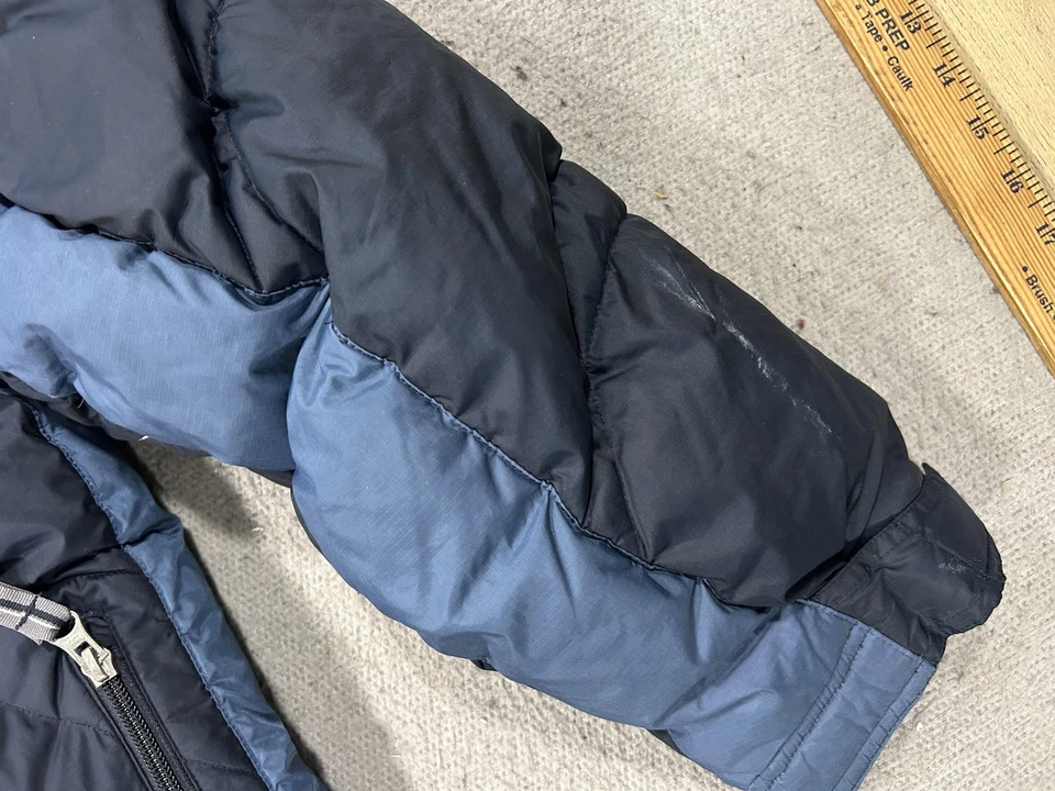 Chaqueta acolchada de plumón vintage Nike para hombre XL azul marino cremallera completa abrigo de invierno aislado Foto 3 de 4