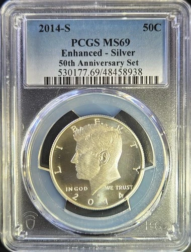 2014-S PCGS MS69 Enhanced Silver Kennedy 50th Anniversary - Third of Four