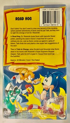 Adventures of Sonic the Hedgehog: Road Hog VHS DiC Toons NEW