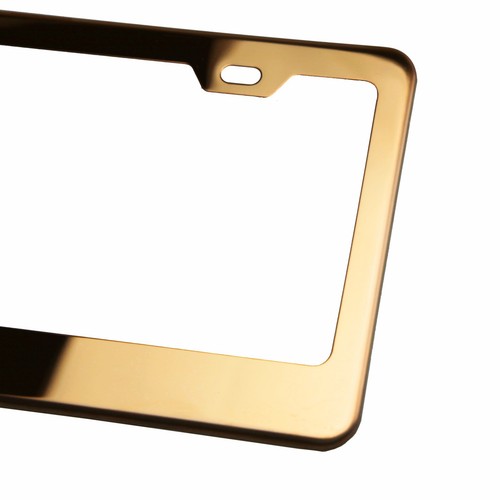 Rose Gold Chrome License Plate Frame SRT Laser Etched Metal Screw Cap - Imagen 4 de 8