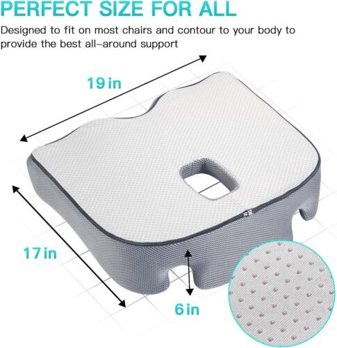 Large Memory Seat Cushion for Office Chair Sciatica - Picture 8 of 8