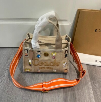 COACH x PEANUTS Cargo Tote Bag 26 Dark Natural Multi CBH43 Outlet