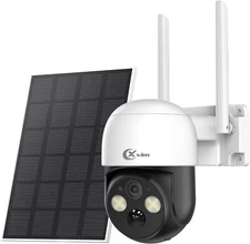 XVIM 4MP Solar Camera 2K Wireless WiFi PTZ Solar Security Camera System Outdoor
