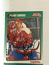 1991-92 Score Rookie Traded #14T Randy Burridge Auto'd