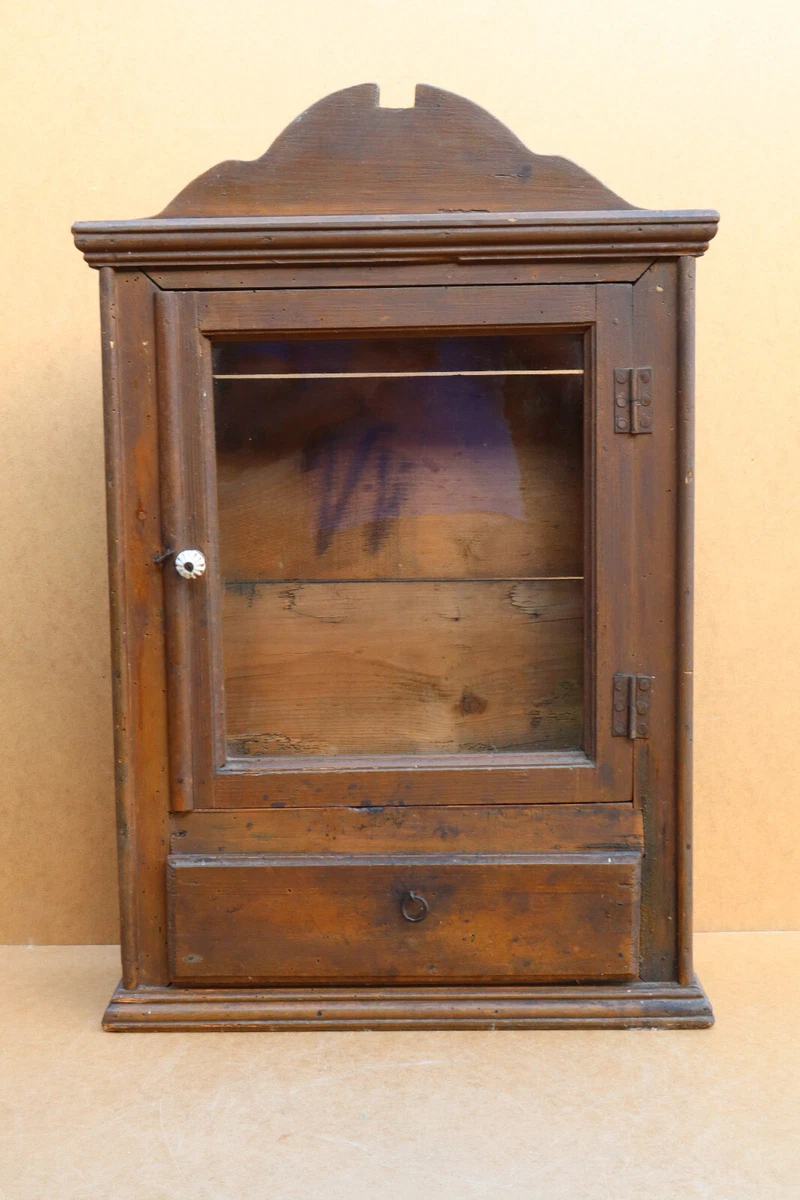 Small antique wall on sale cabinet