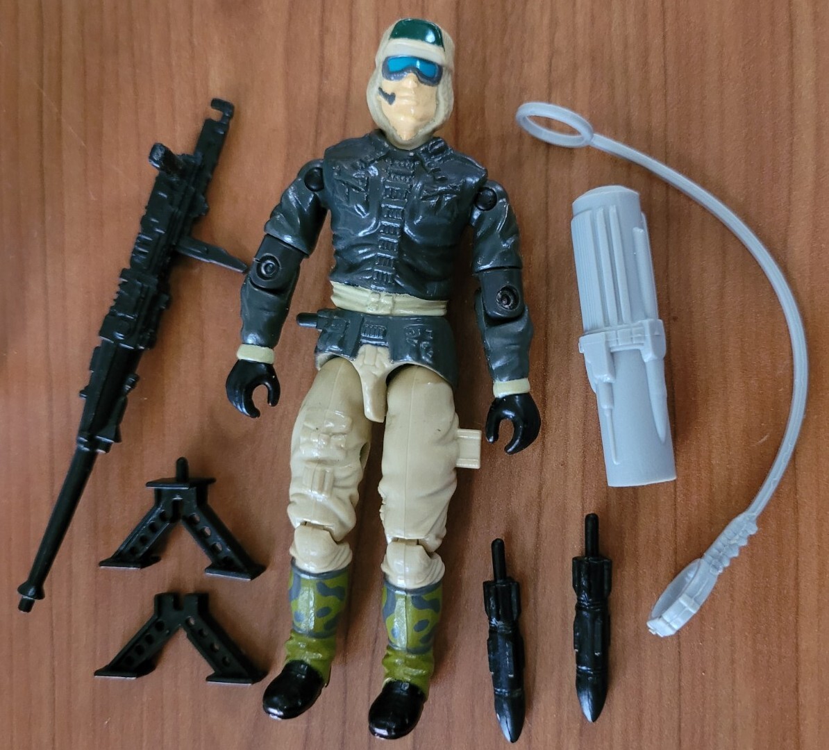 VTG Gi Joe Rampart V1 Action Figure 1990 ARAH Complete Machine gun 