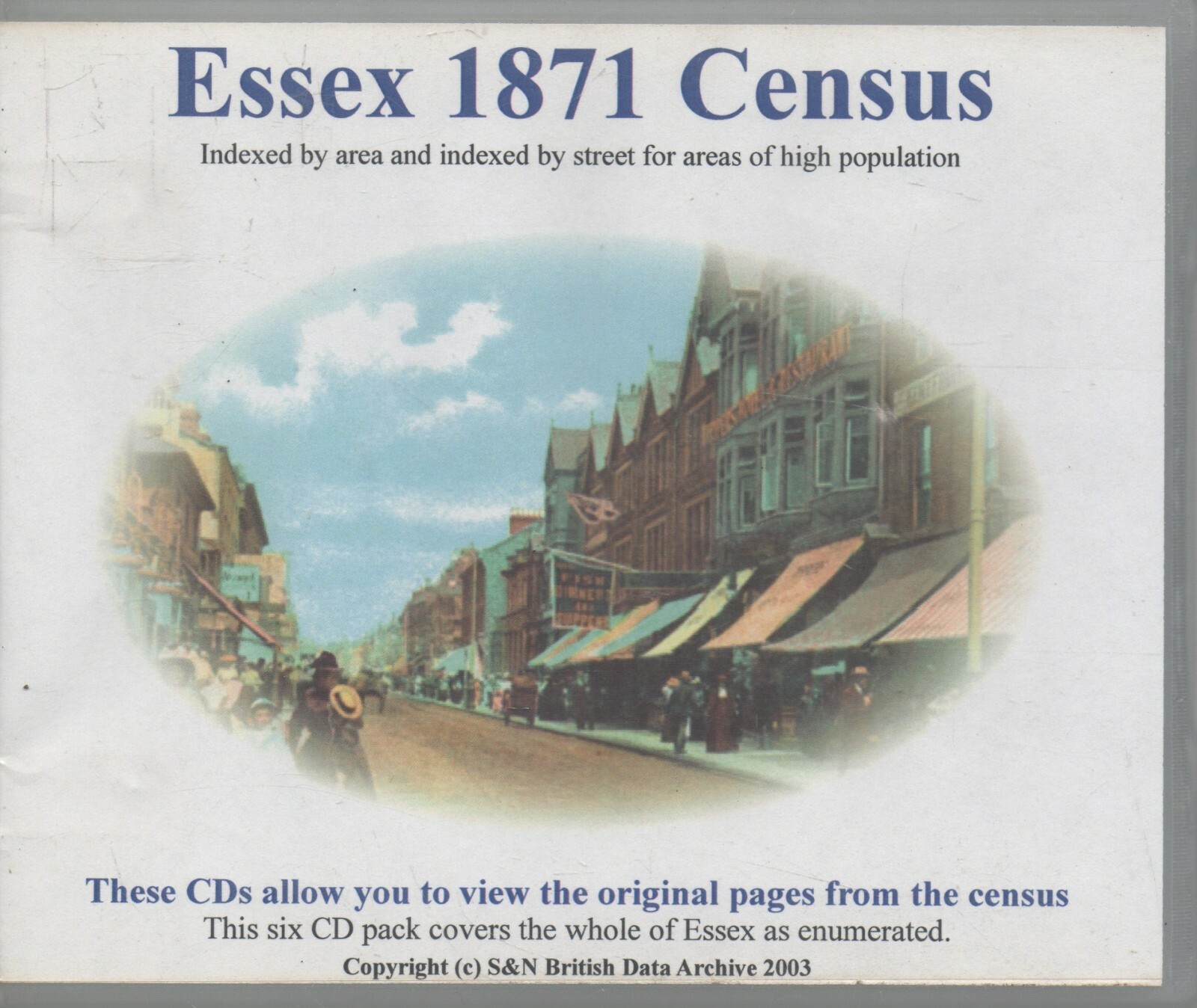 CD-ROM ESSEX 1871 CENSUS INDEXED BY AREA & BY STREET  6 CD PACK